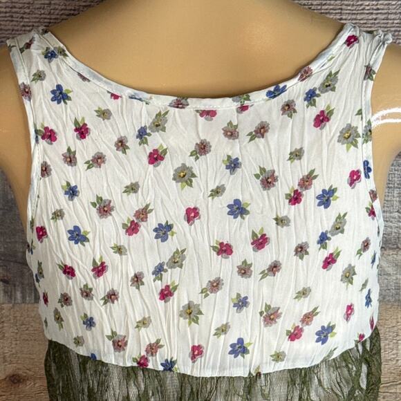 A'reve Sleeveless Midi Dress Floral Green Lace Size Medium - Picture 7 of 10